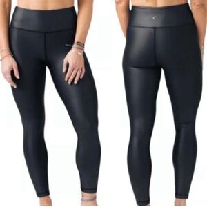 *LIKE NEW* Zyia Size 12 Active Faux Leather Pull-On High Rise Leggings Black